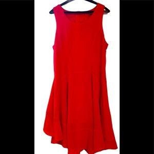 MILLENIUM- RED SHEER DROP WAIST DRESS